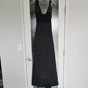 David's Bridal Black Halter Maxi Gown